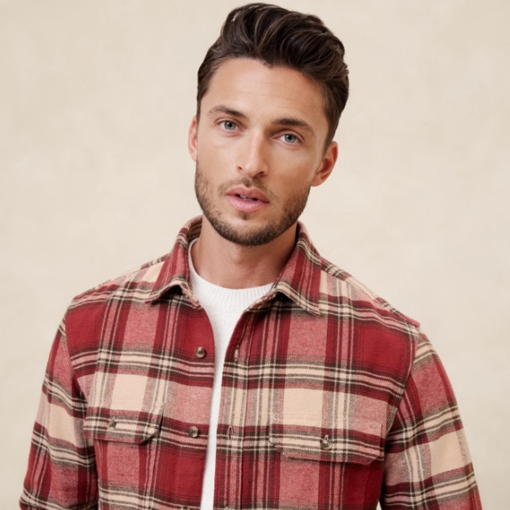 Banana Republic Men's HeavyWeight Flannel Shirt Large NWOT